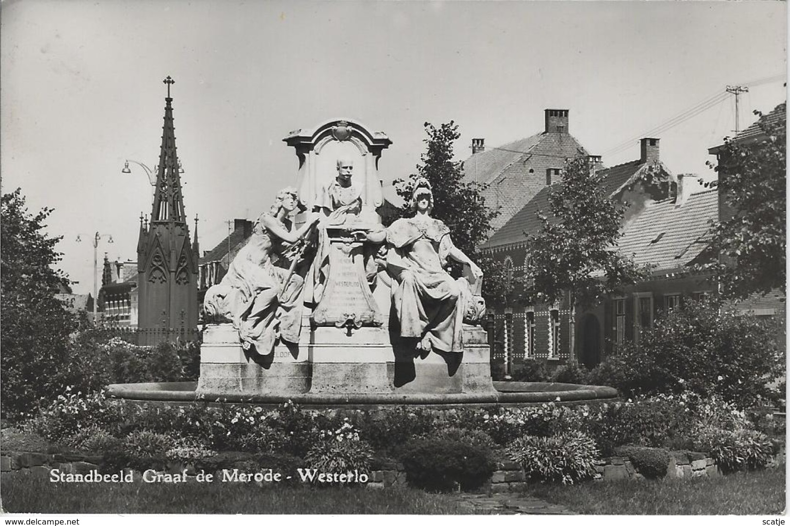 Westerlo.  -   Standbeeld Graaf De Merode.   -    FOTOKAART!   -   1956  Naar  Deurne - Westerlo