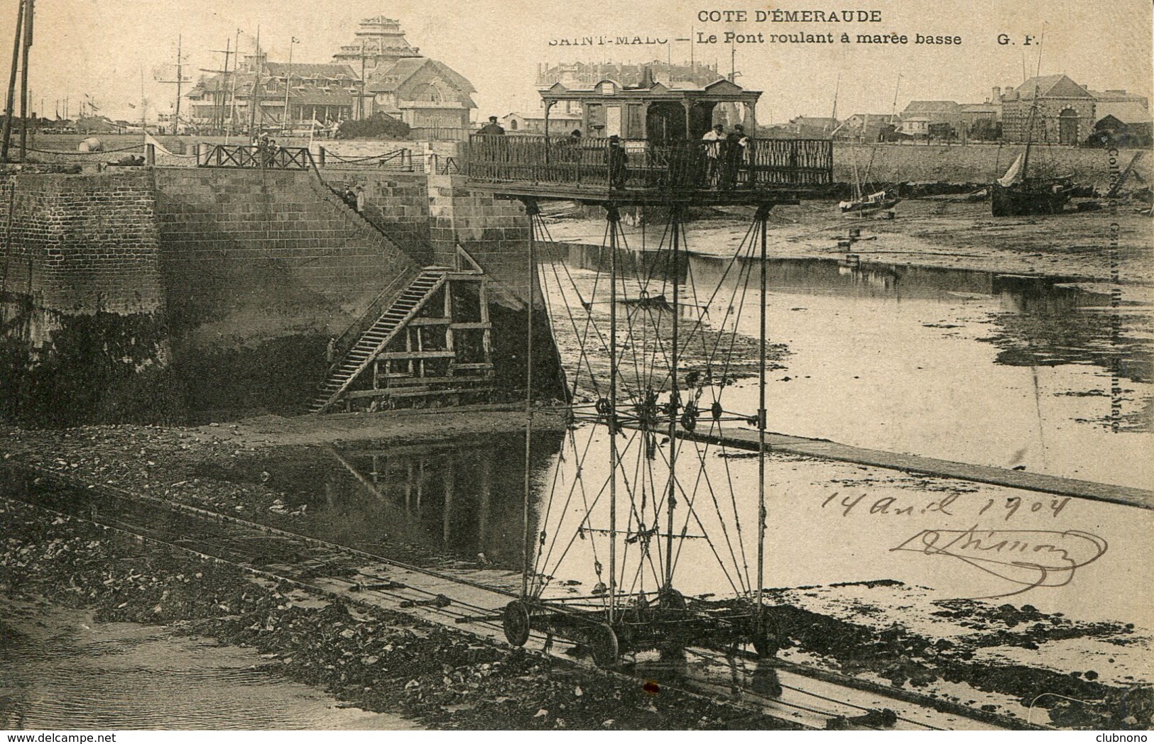 CPA - SAINT-MALO -  LE PONT ROULANT A MAREE BASSE (ETAT PARFAIT) - Saint Malo