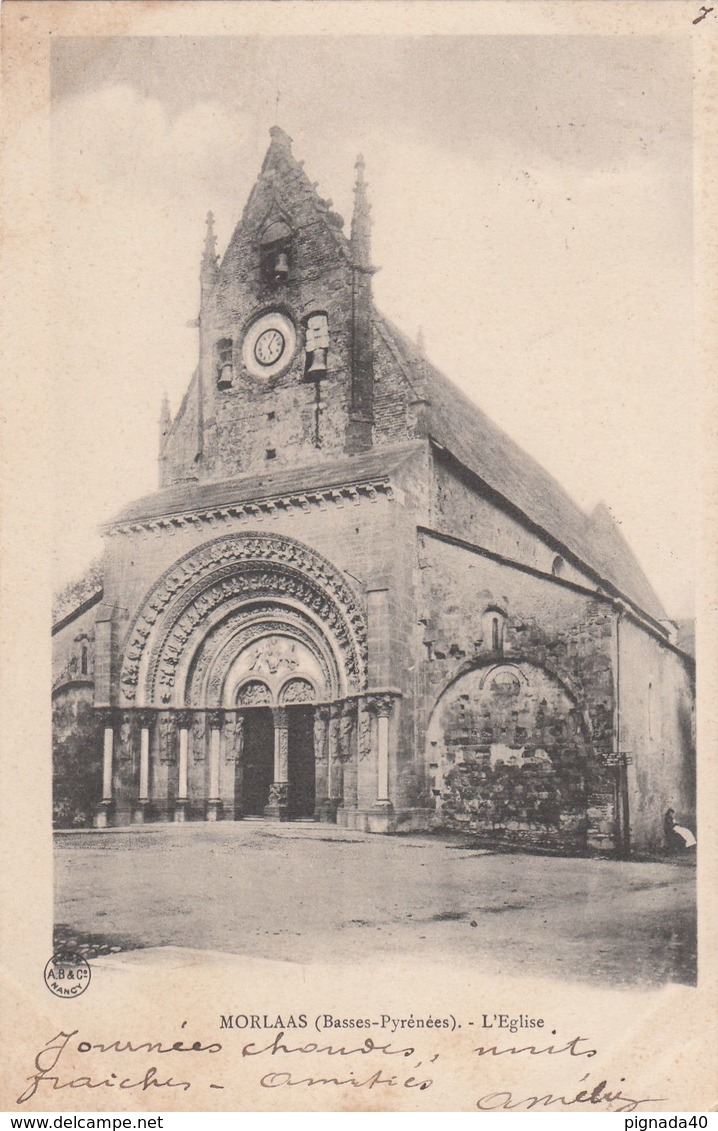 Cp , 64 , MORLAAS , L'Église - Morlaas