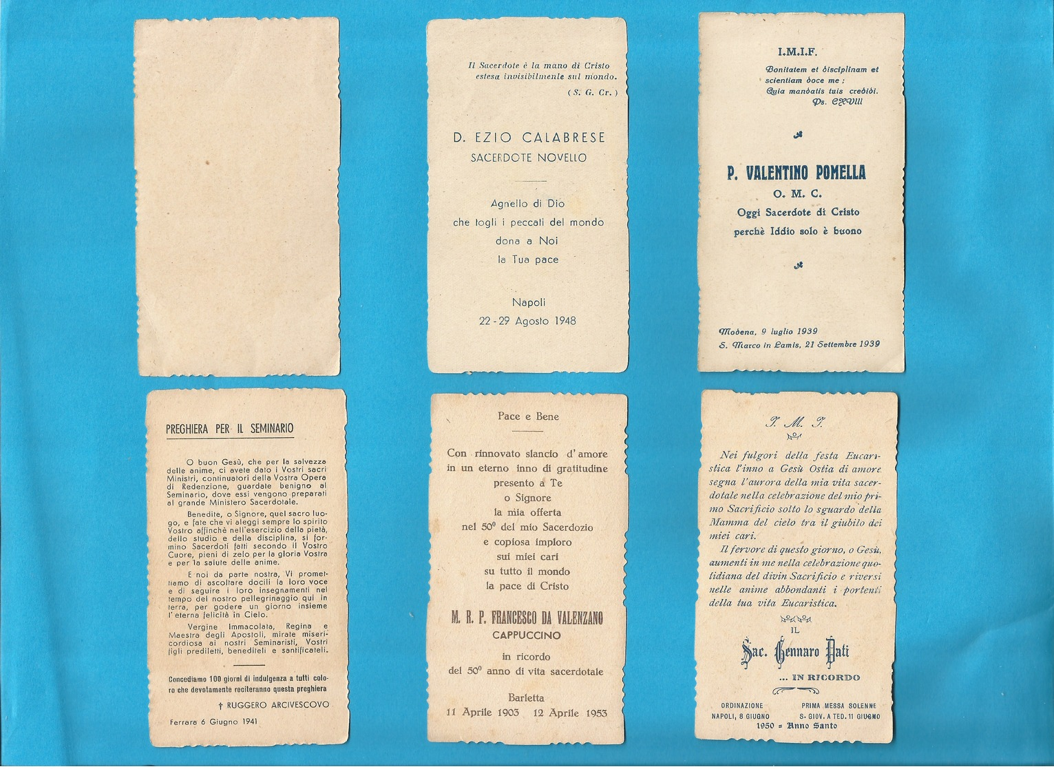 Lotto 6 Santini Serie EB Seppia Fustellati #Eucarestia Nr. 261,261b,858,635,130,544  #Santino #Collezionismo - Religion & Esotericism