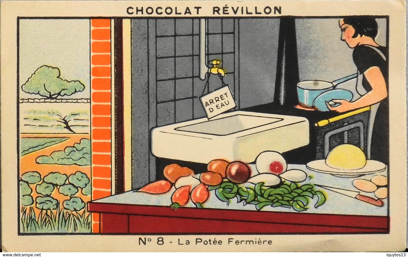 Chromos > Chocolat > Révillon - Recette N° 8 La Potée Fermière - TBE - Revillon