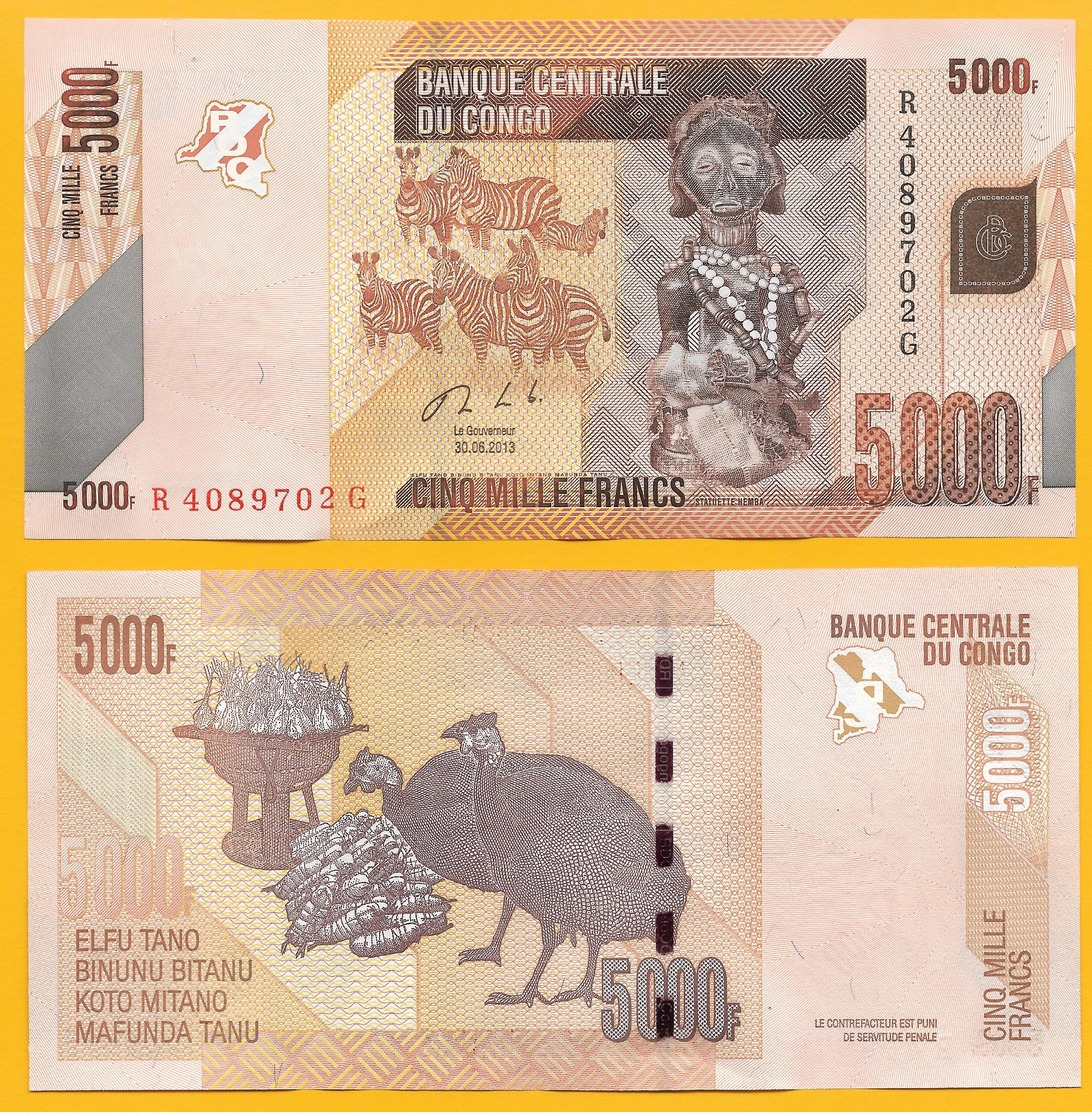 Congo 5000 Francs P-102b 2013 UNC - Zonder Classificatie