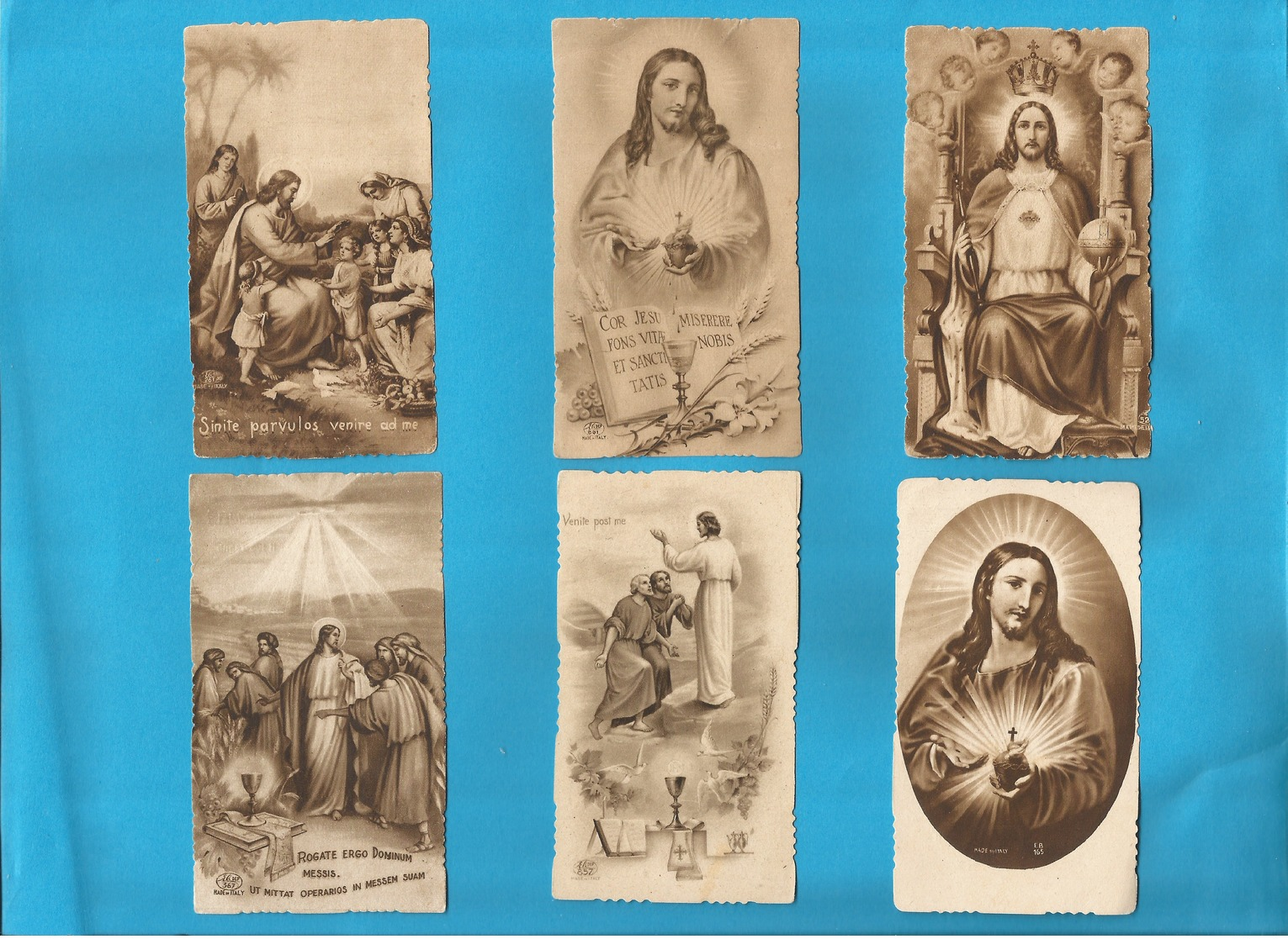 Lotto 6 Santini Serie EB Seppia Fustellati Cristo RE Nr. 267,367,857,165,661 #Santino #Collezionismo - Religione & Esoterismo