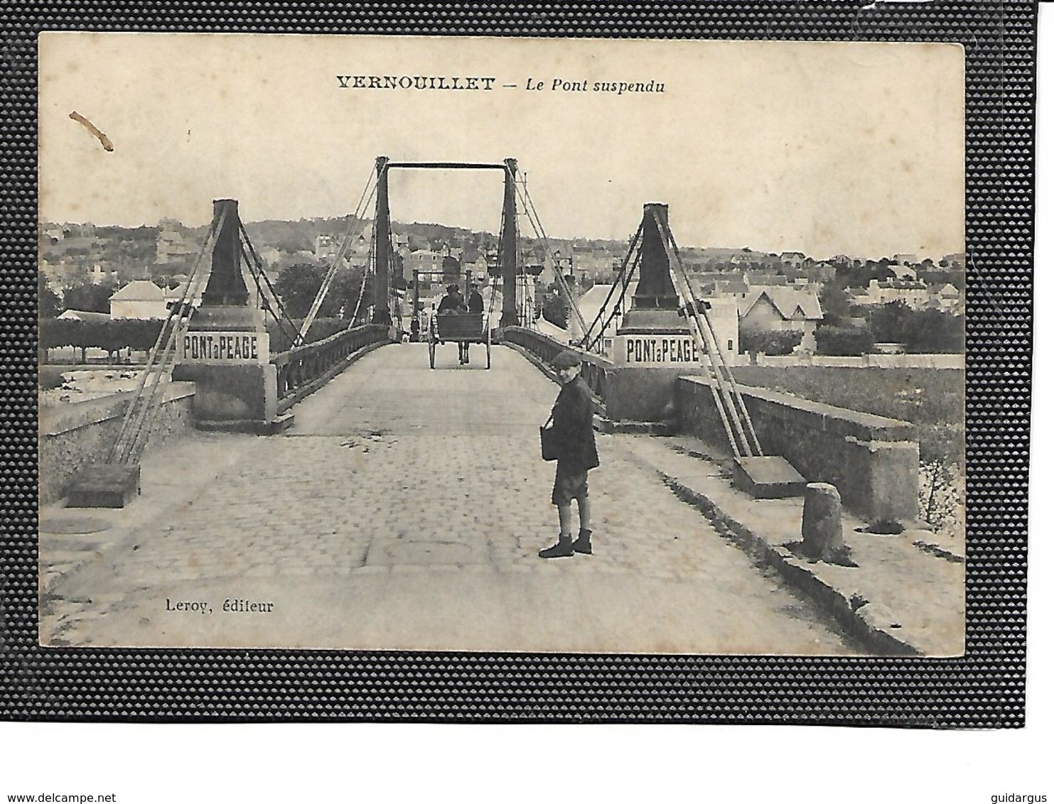 78-VERNOUILLET-Une Vue Animée Du Pont Suspendu à Péage -Attelage - Vernouillet