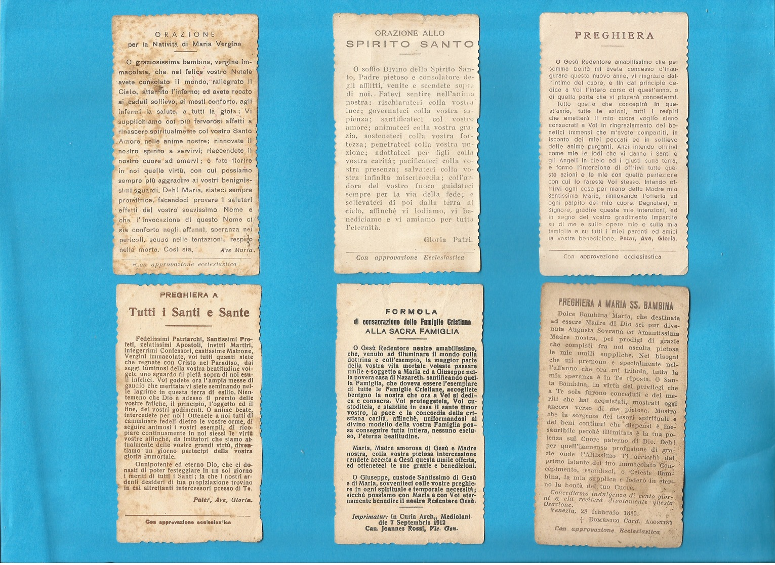 Lotto 6 Santini Serie EB Seppia Fustellati Circoncisione E Spirito Santo 362,238,135,351,592,394 #Santino #Collezionismo - Religión & Esoterismo