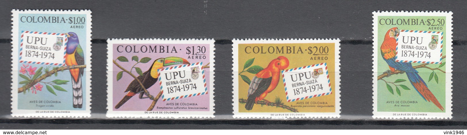 Colombia 1974,4V In Set,birds,vogels,vögel,oiseaux,pajaros,uccelli,aves,UPU,MNH/Postfris(A3568) - Andere & Zonder Classificatie