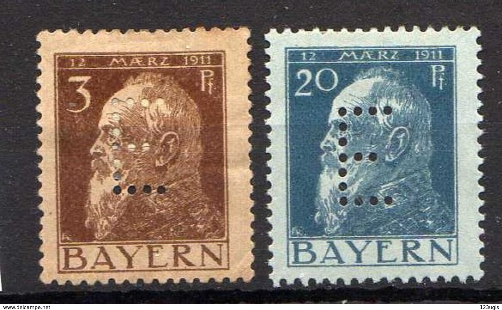 Bayern 1912 Dienstmarken Mi 6 *;  9 II (*) [011218IX] - Sonstige & Ohne Zuordnung