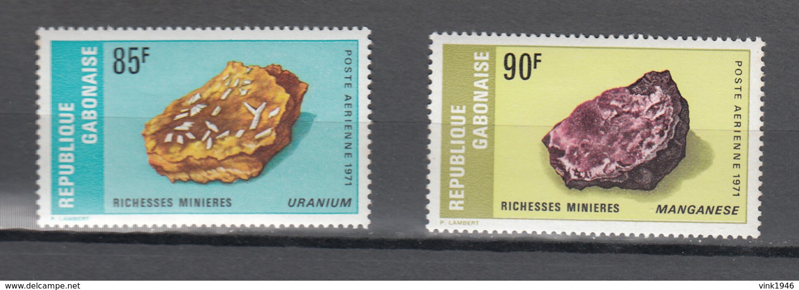 Gabon 1971,2V In Set, Uraniumerts,Mangaanerts,MNH/Postfris(A3571) - Mineralen