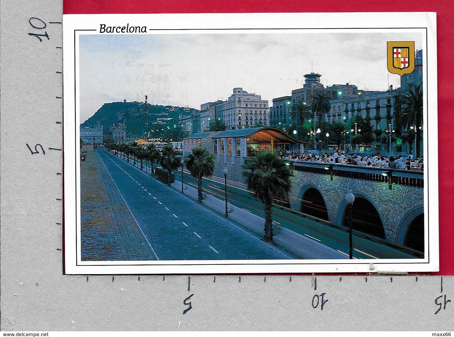 CARTOLINA VG SPAGNA - BARCELONA - Vista Nocturna Moll De La Fusta Y Paseo Colon - 10 X 15 - ANN. 1997 - Barcelona