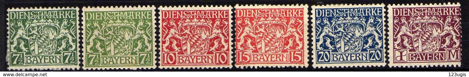 Bayern 1916/20 Dienstmarken Mi  25-29 *;  (Erste Marke - (*))  [011218IX] - Otros & Sin Clasificación