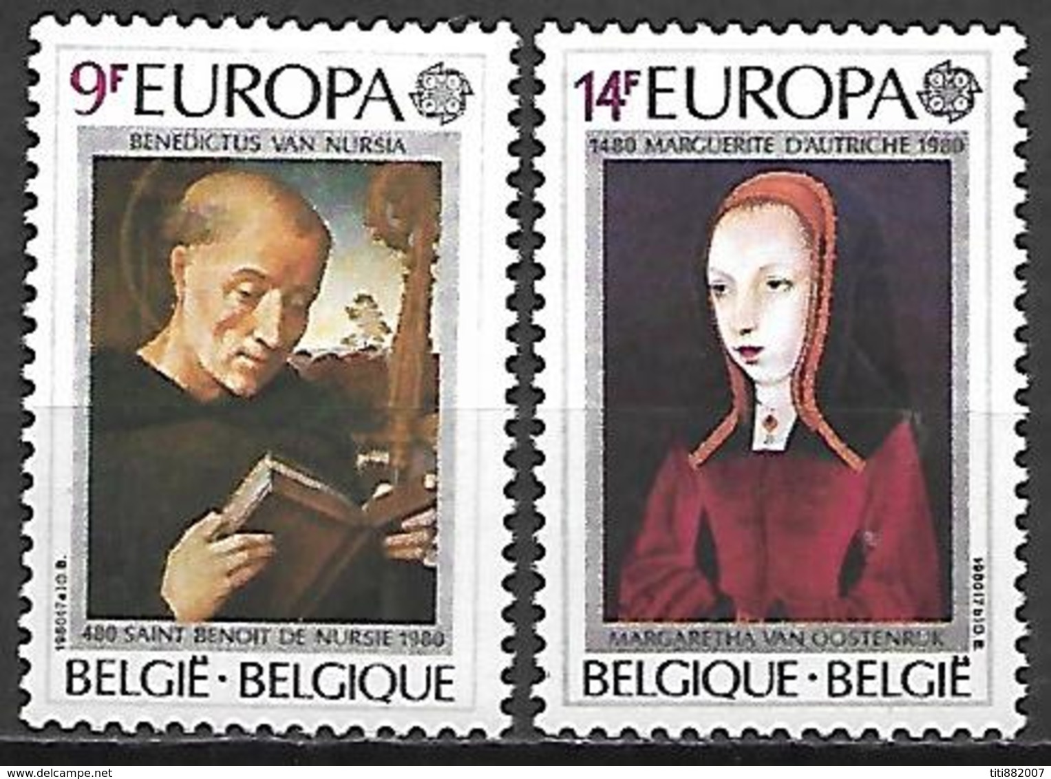 BELGIQUE     -  1980  .  Y&T N° 1970 / 1971  *.   EUROPA.  Peintures - Unused Stamps