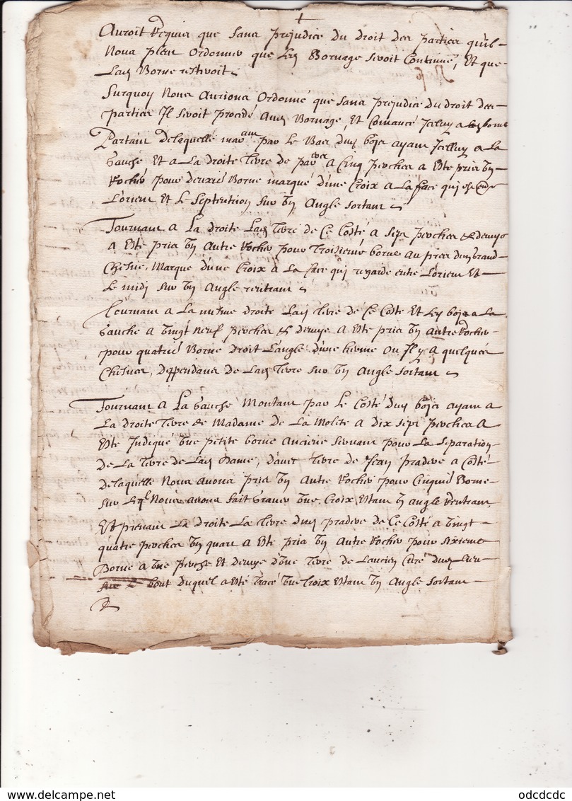 Generalité Montauban Foix  Bigorre Docu Du 8 Sept 1683 Maitrise Eaux Et Forets Commenge Bornage Foret Cazaunoux 14 Scan - Matasellos Generales