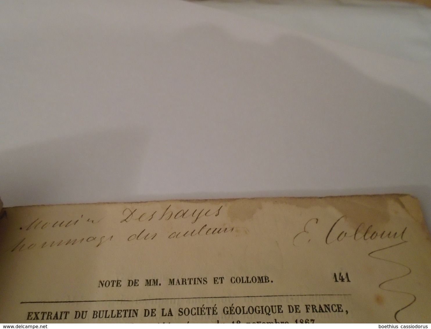 ESSAI SUR L'ANCIEN GLACIER  DE LA VALLEE D'ARGELES (HAUTES-PYRENEES)  PLANCHE BIEN PRESENTE !!) 1867 MARTINS COLLOMB - Midi-Pyrénées