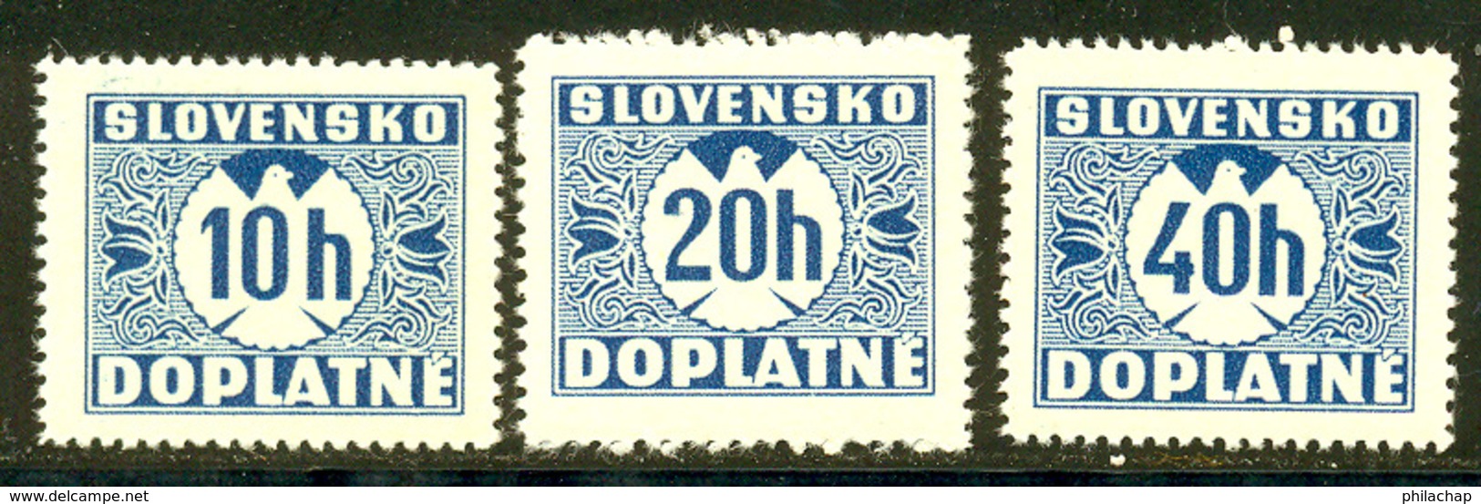 Slovaquie Taxe 1939 Yvert 2 - 3 -  5 ** TB Bord De Feuille - Neufs