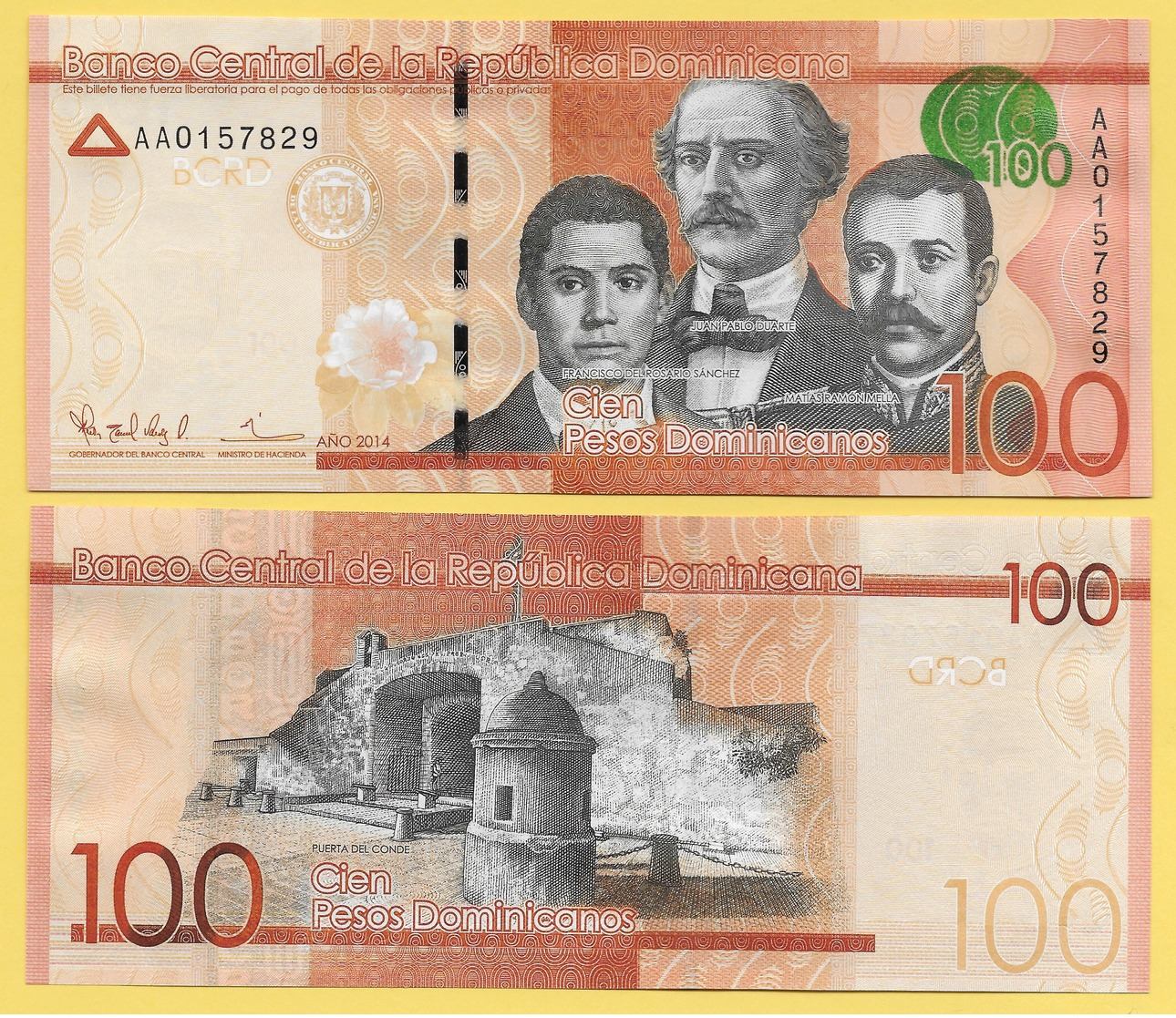 Dominican Republic 100 Pesos Dominicanos P-190a 2014 UNC - Dominicaine