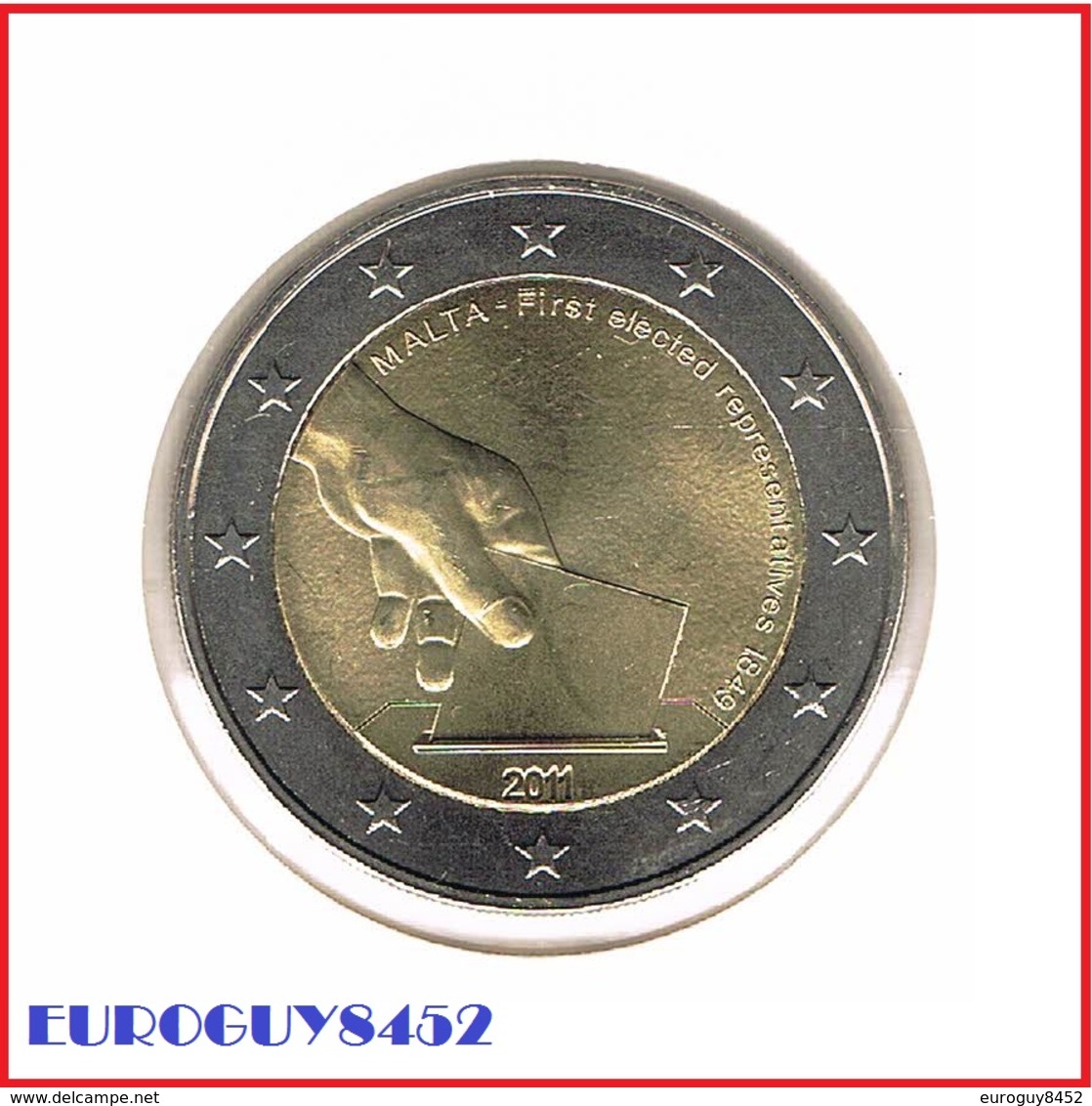 MALTA - 2 € COM. 2011 UNC - 1e PARLEMENTSVERKIEZING - Malte