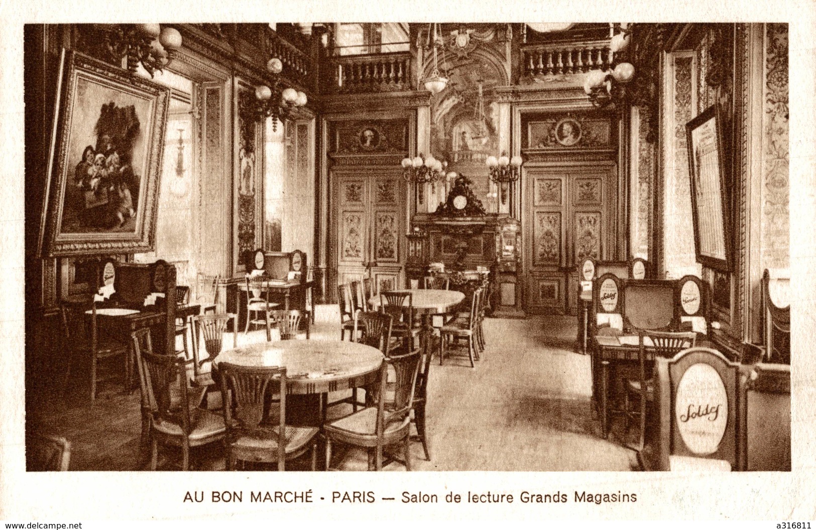 AU BON MARCHE  PARIS  SALON DE LECTURE GRANDS MAGASINS - Pubblicitari