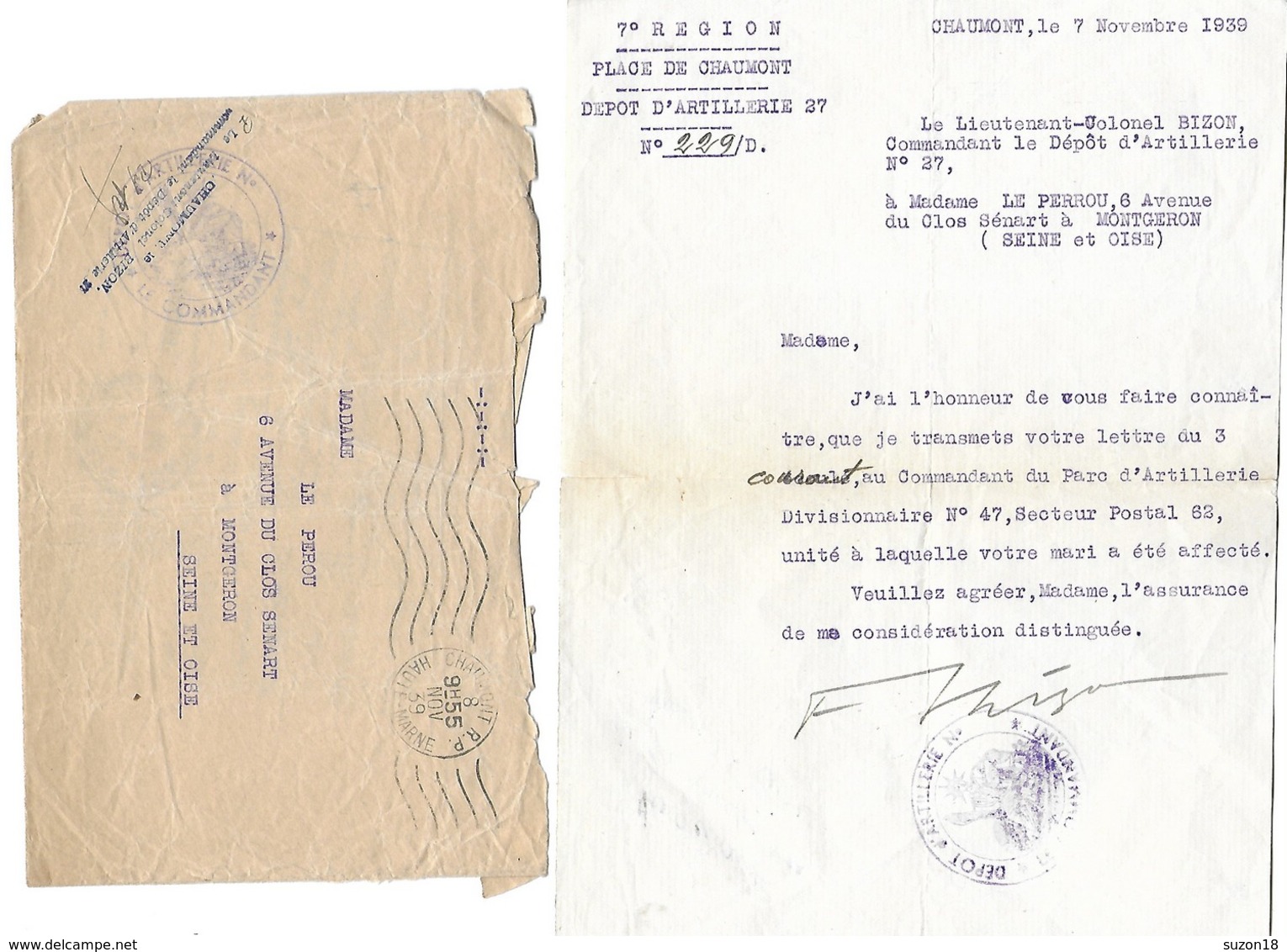Ww2 - Guerre 39 - Franchise Postale - Fm -chaumont - Haute Marne - - Guerre De 1939-45