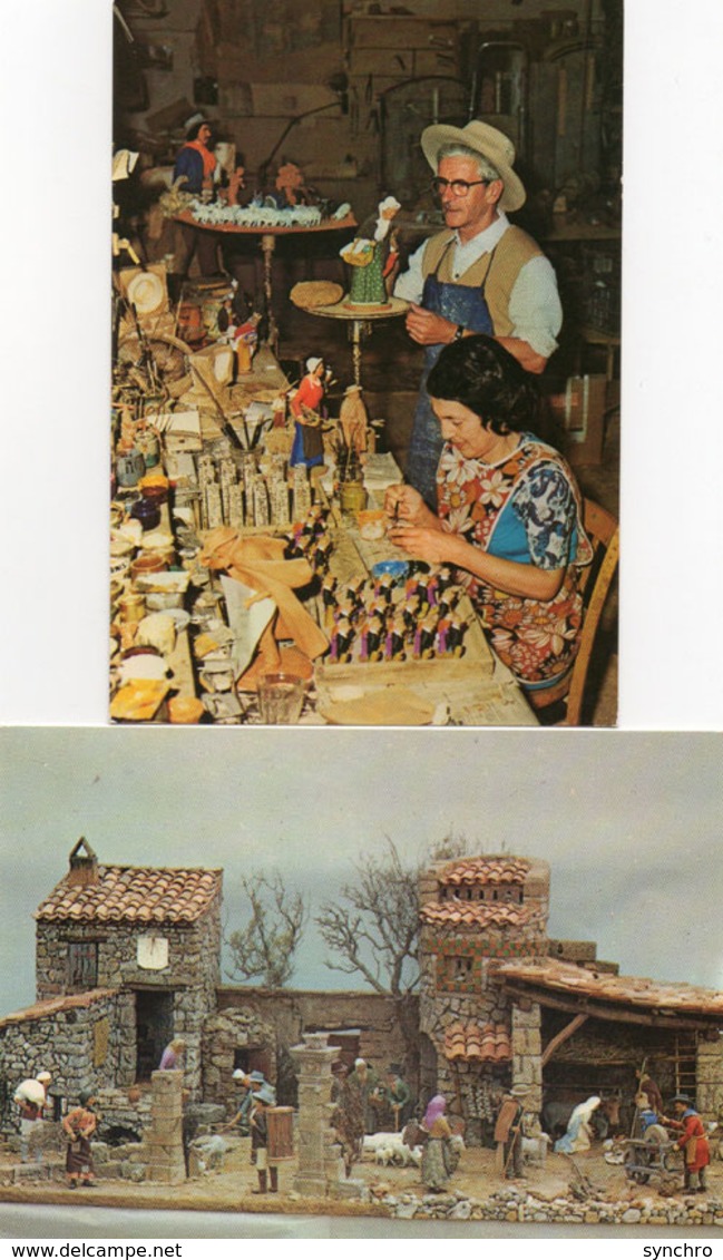 2 Cartes ; Creche , Creation Paul Fouque - Aix En Provence