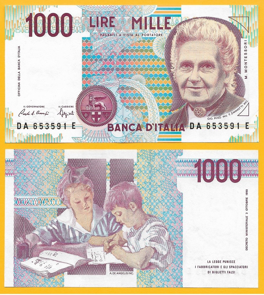 Italy 1000 Lire P-114a 1990 UNC - Other & Unclassified