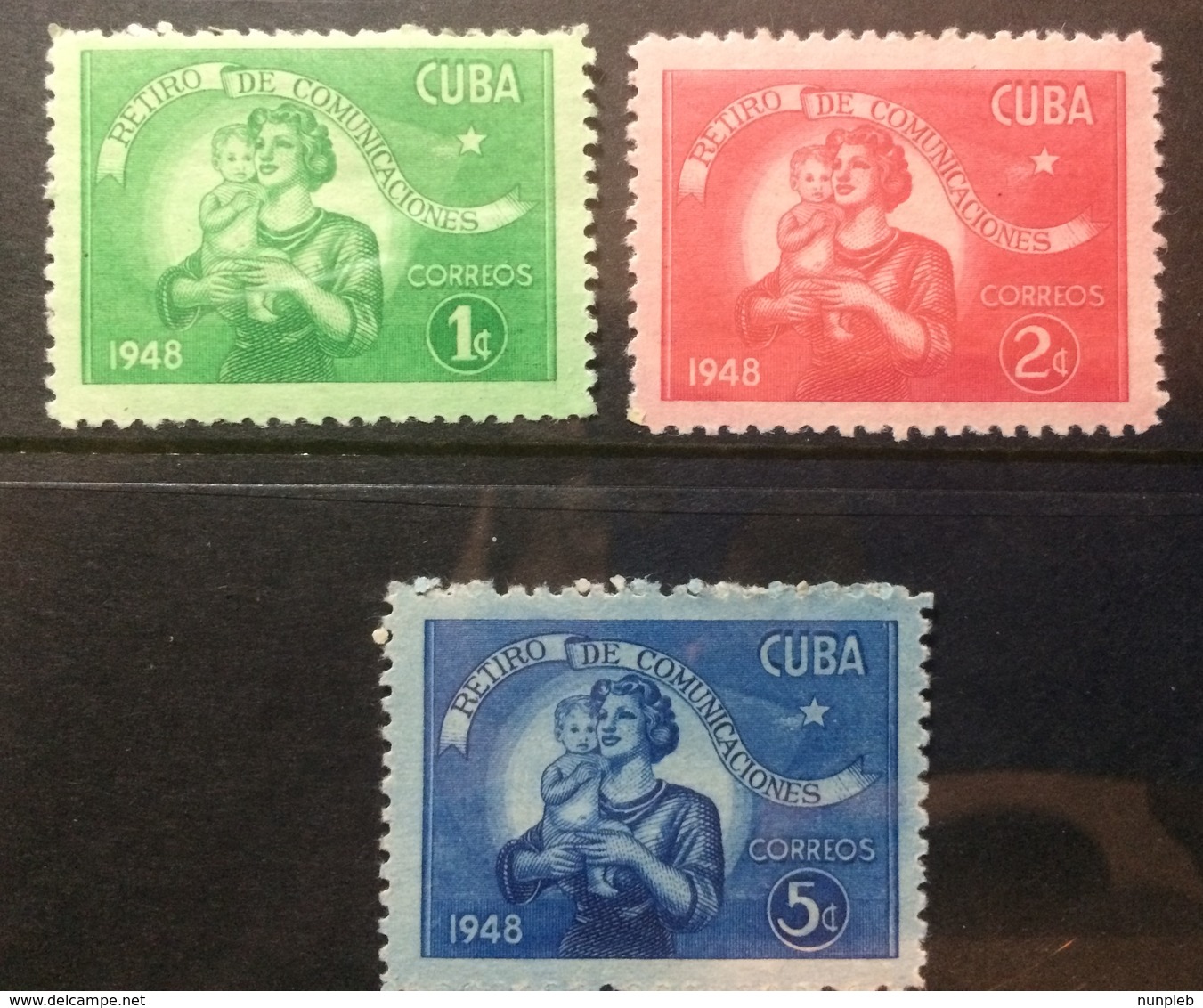 CUBA 1948 Postal Employees Retirement Fund Mint Hinged - Unused Stamps