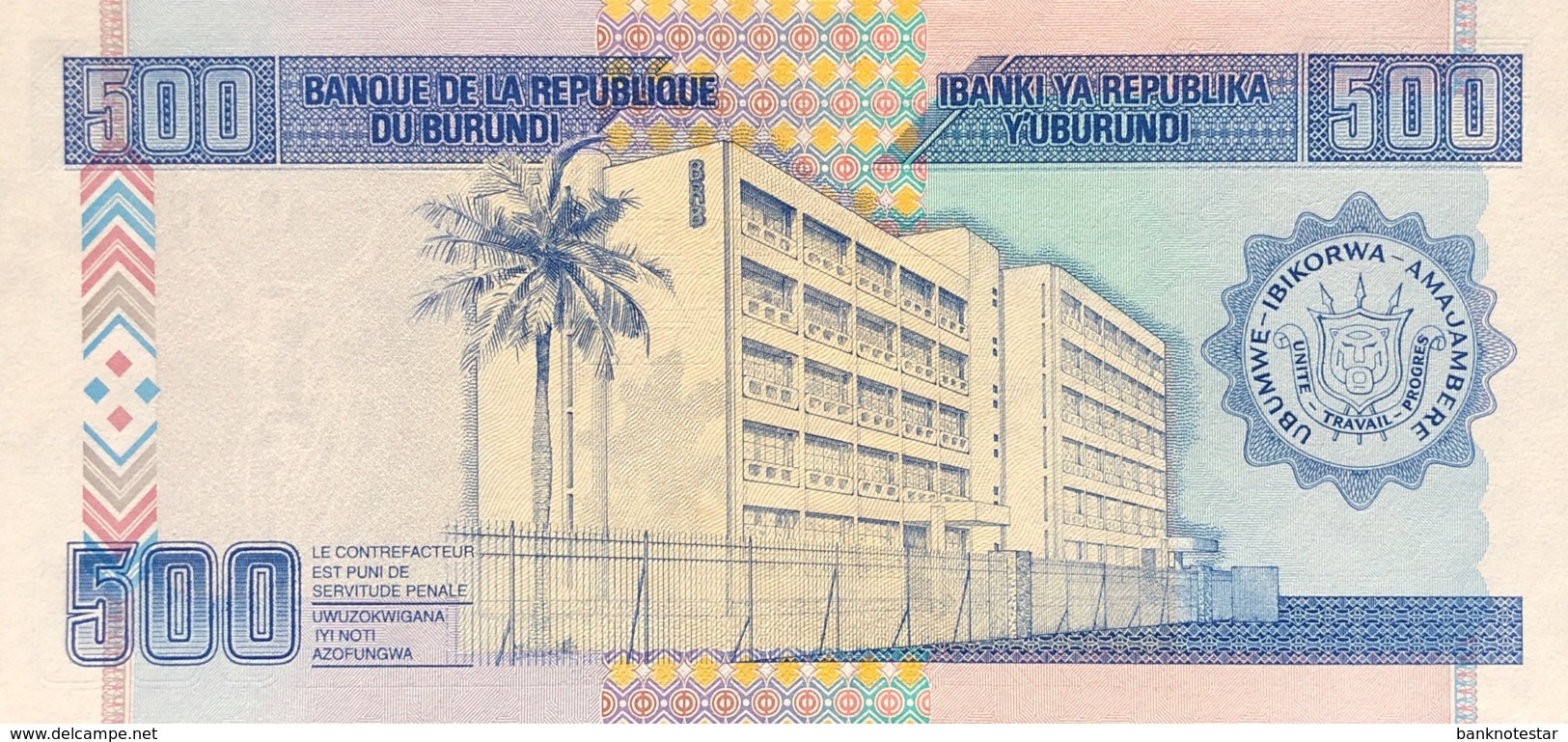 Burundi 500 Francs, P-38a (1.12.1997) - UNC - Burundi