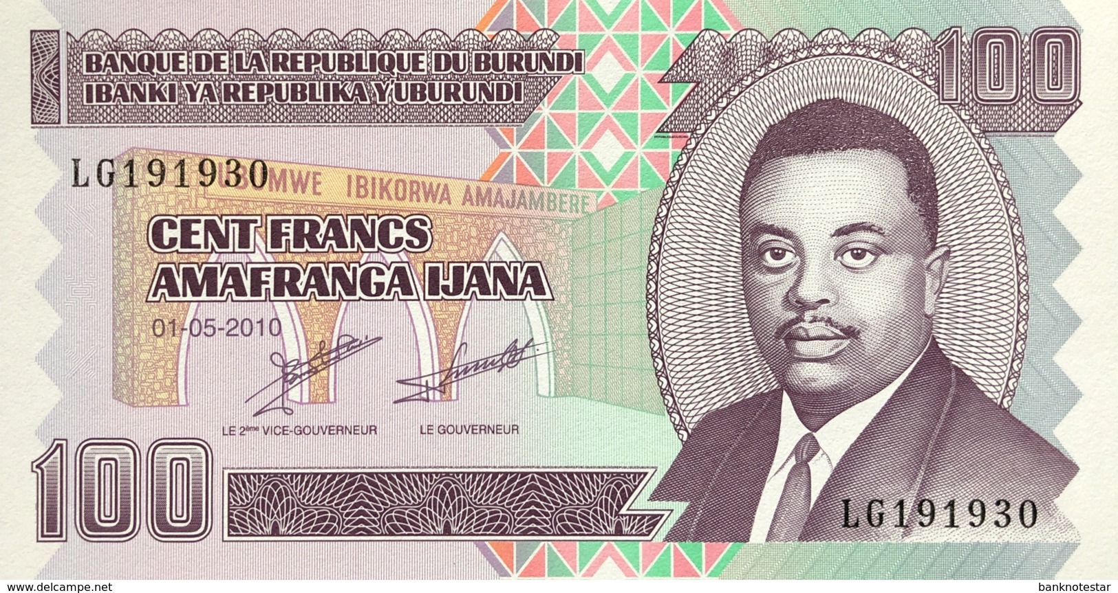 Burundi 100 Francs, P-44a (1.5.2010) - UNC - Burundi