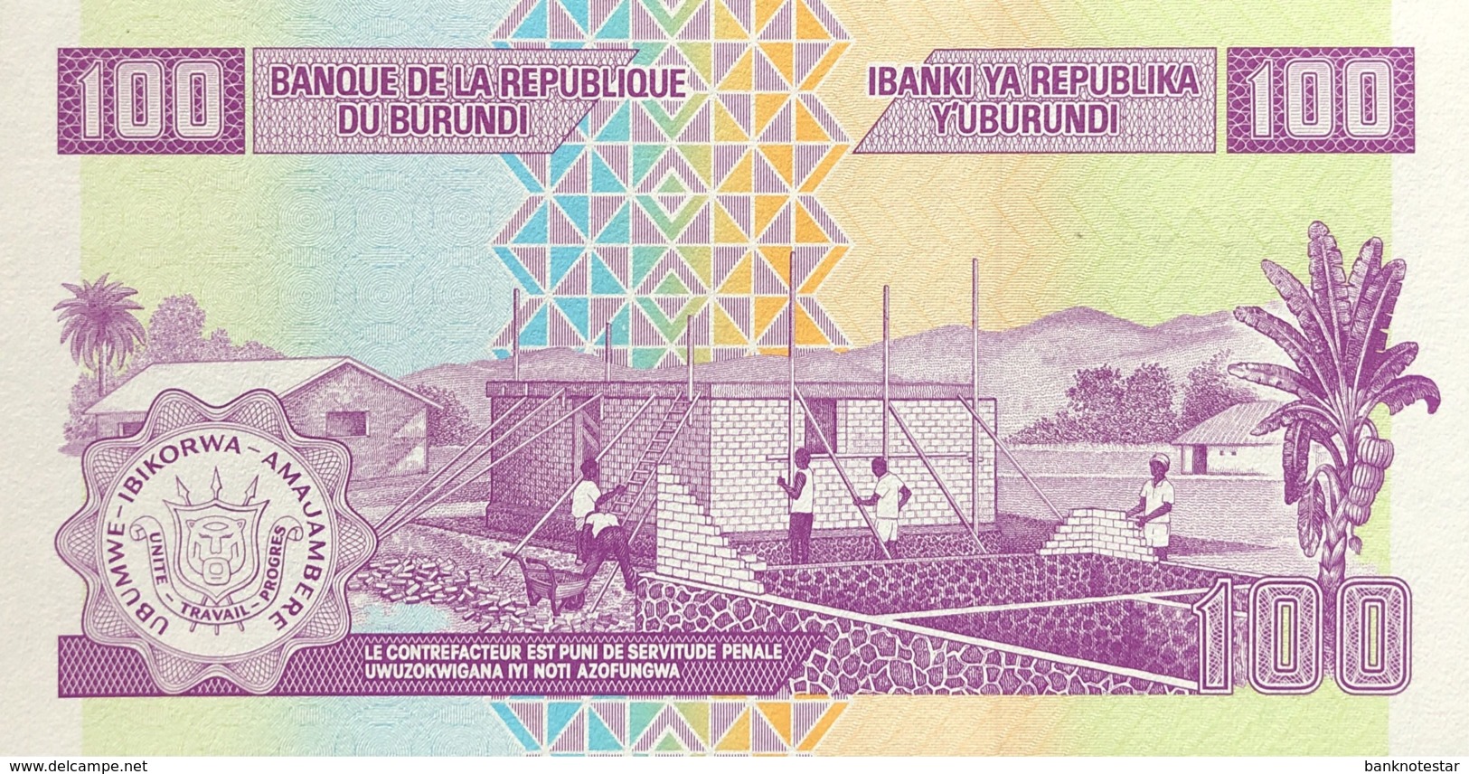 Burundi 100 Francs, P-44a (1.5.2010) - UNC - Burundi