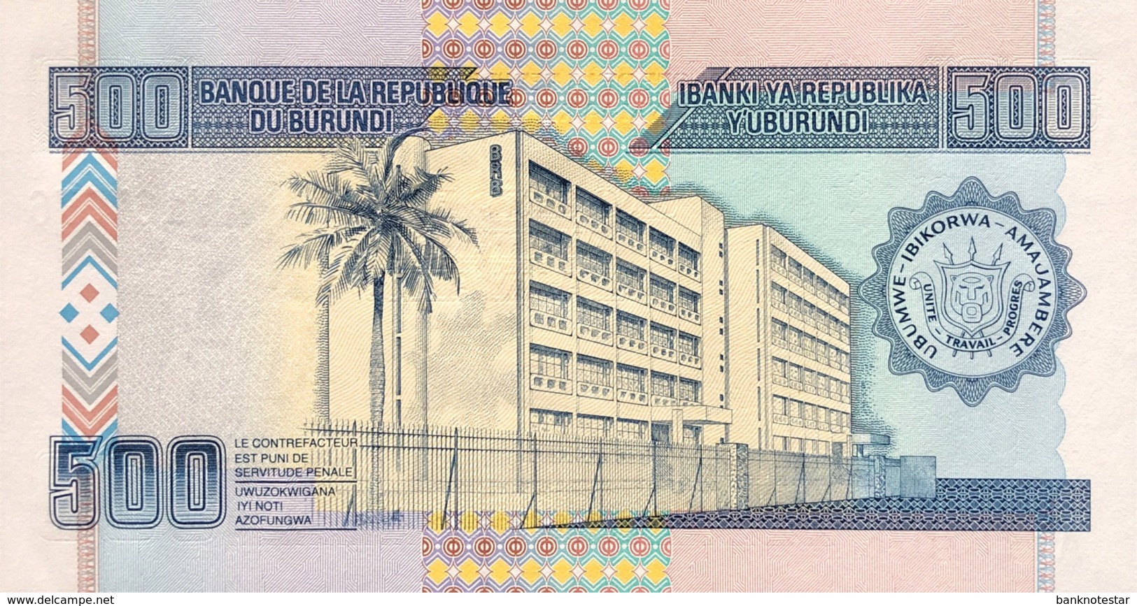 Burundi 500 Francs, P-45a (1.5.2009) - UNC - Burundi