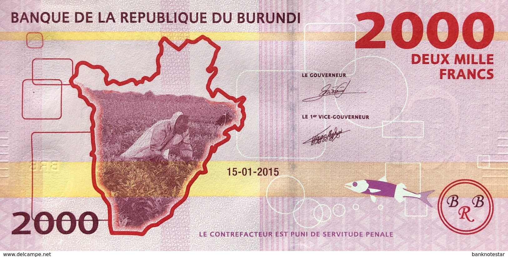 Burundi 2.000 Francs, P-52 (15.1.2015) - UNC - Burundi