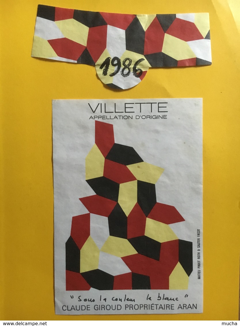 9100 - Villette 1986 Claude Giroud  Suisse Sous La Couleur Le Blanc - Kunst