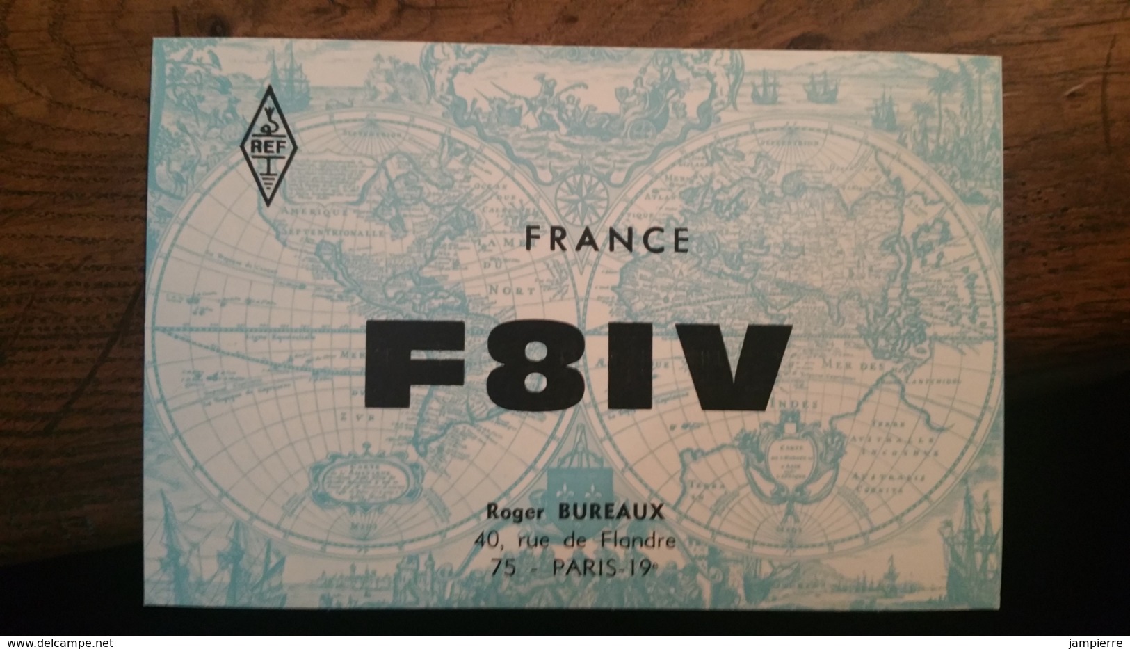 Carte QSL - France - Paris 19e - F8IV - Radio-amateur