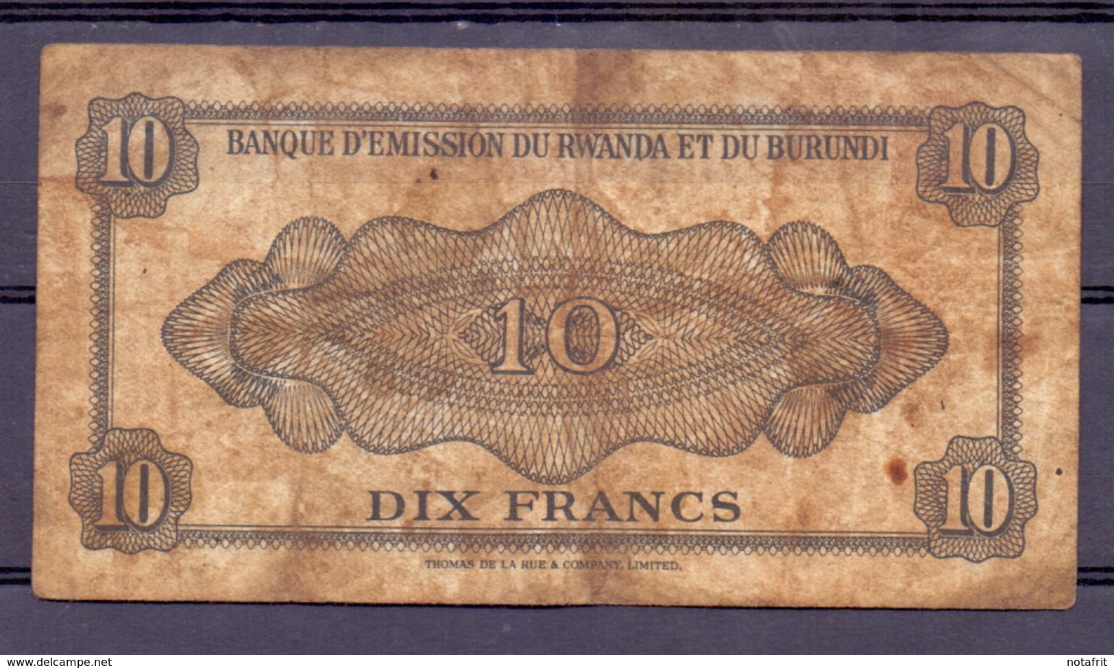 Burundi 10 Fr Overprint On Rwanda-burundi  1960  Rare - Autres - Afrique