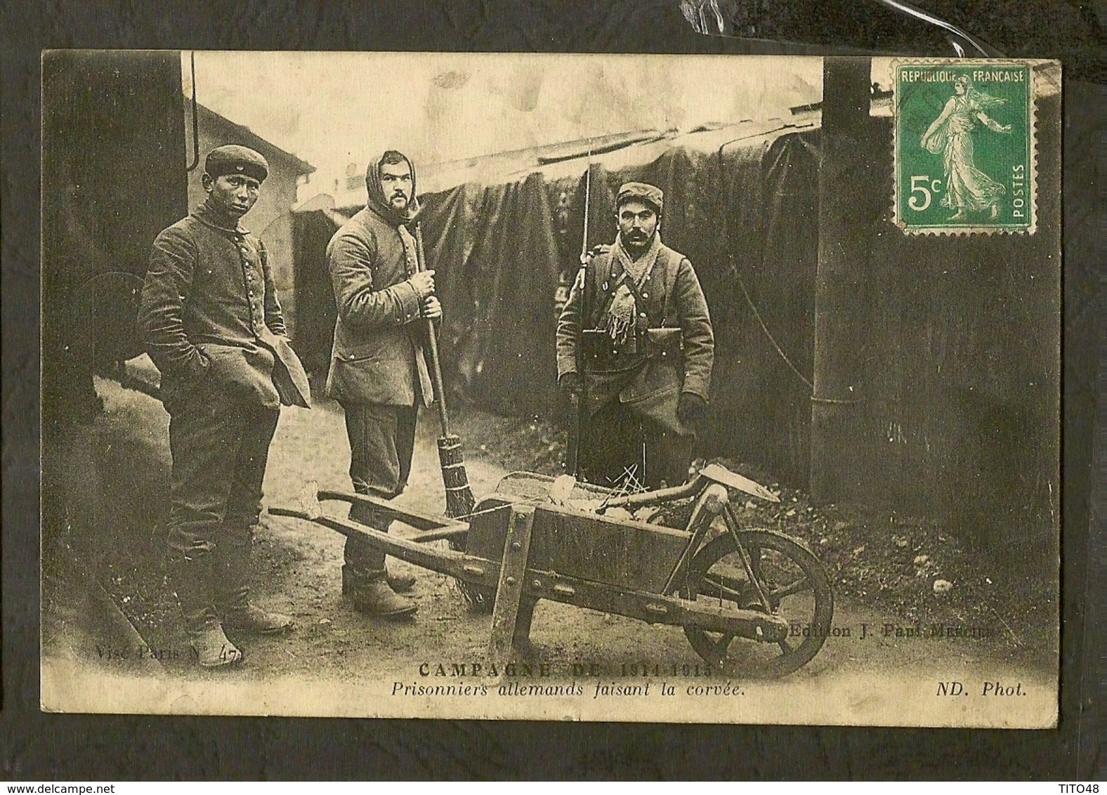 CP-Prisonniers Allemands Faisant La Corvée - Guerre 1914-18