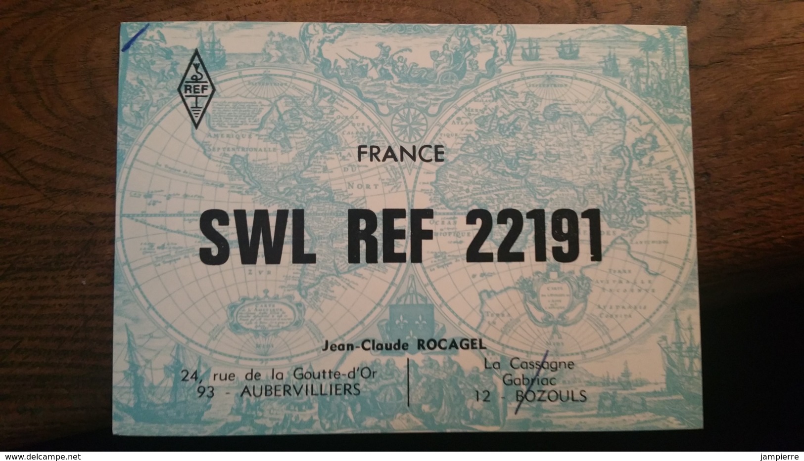 Carte QSL - France - Aubervilliers (93) SWL REF 22191 - Radio-amateur