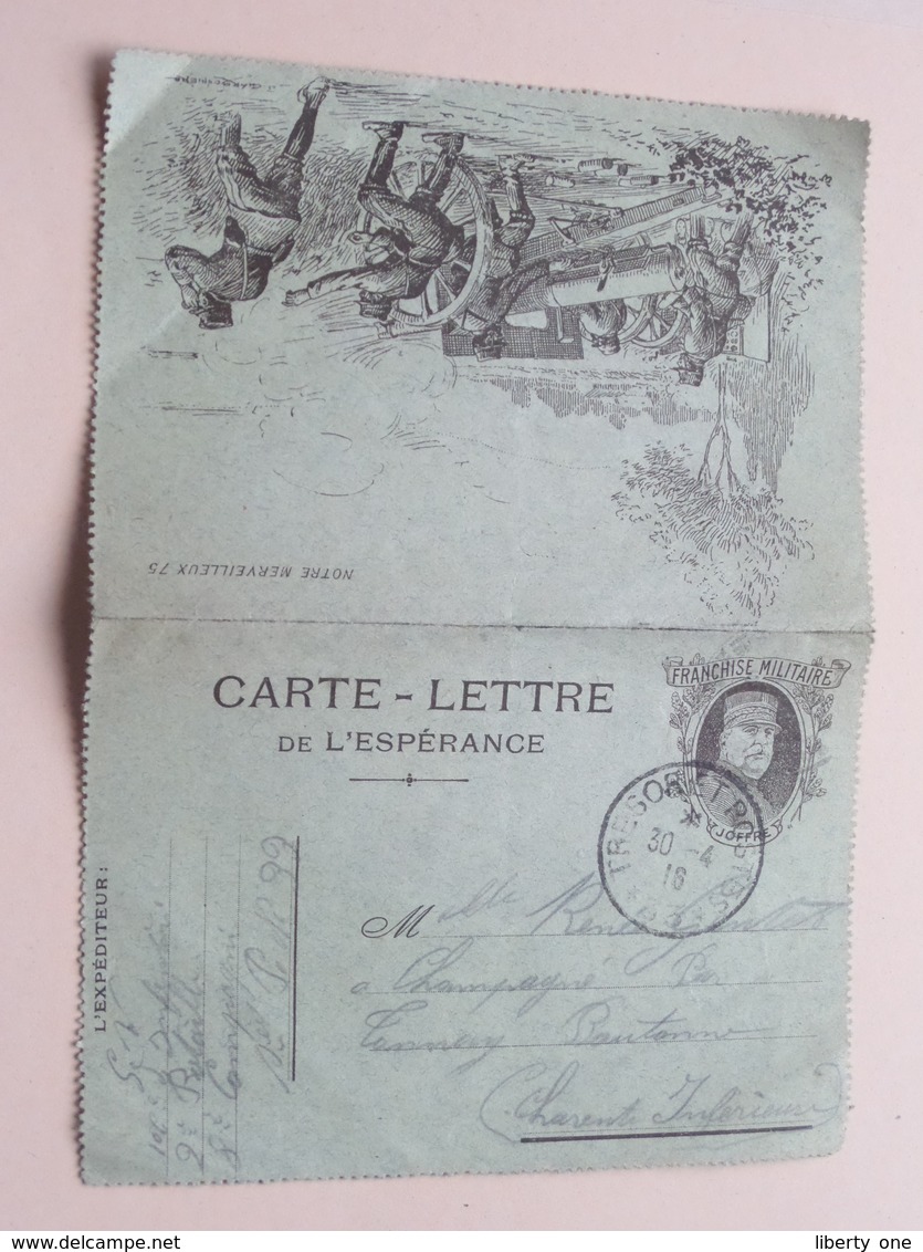 Carte-Lettre De L"Espérance ( Franchise Militaire Joffre ) Anno 1916 Tresor Et Postes ( Details Zie Foto's ) ! - Documents