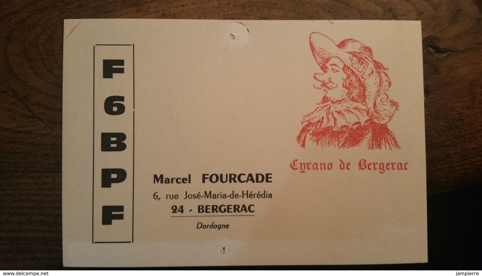 Carte QSL - France - Bergerac (24) - Cyrano (illustration) - F6BPF - Radio Amateur