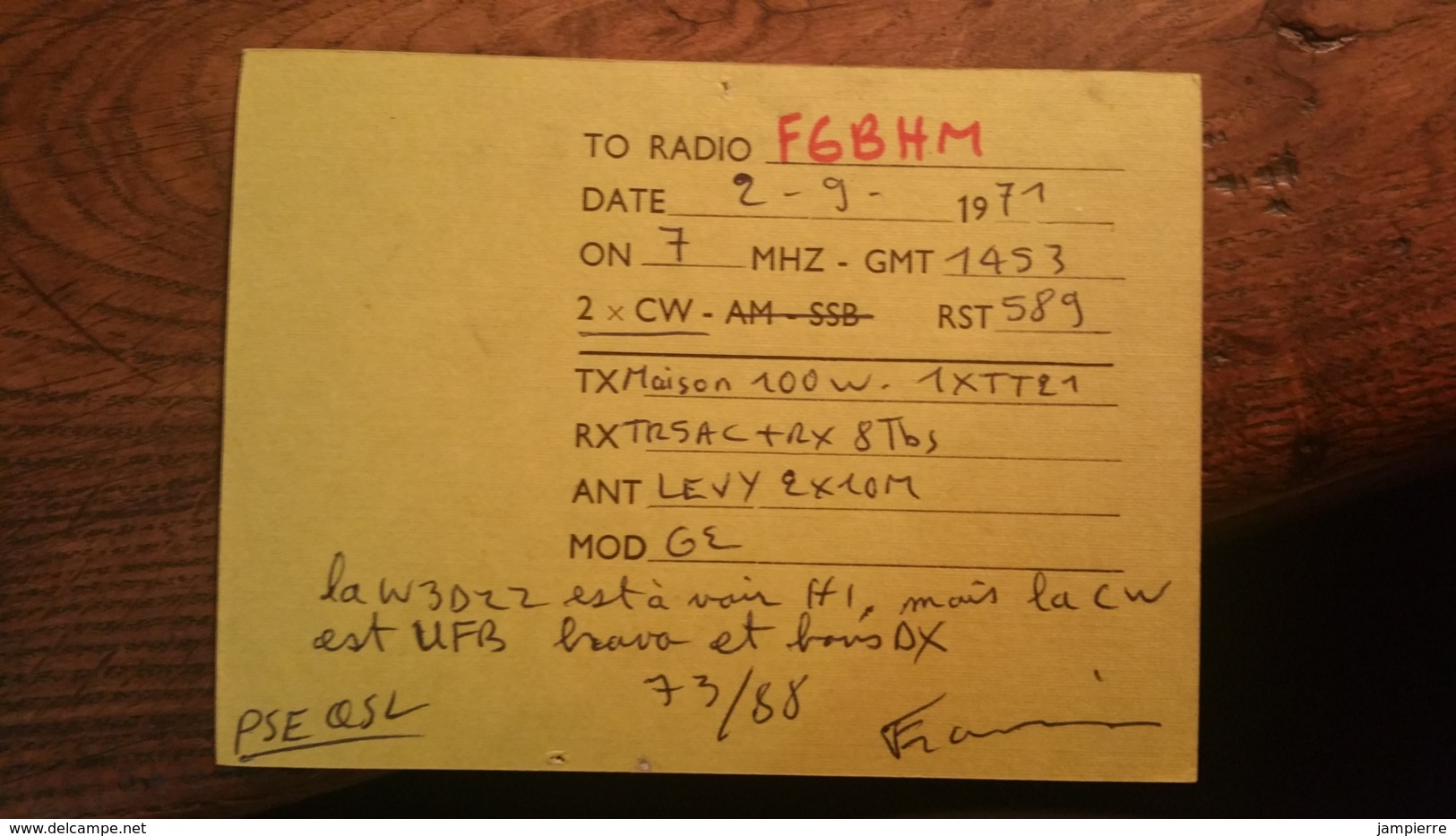 Carte QSL - France - Lagny (77) - Amateur Radio Station France - F5QF - Carte Toilée - Radio Amateur