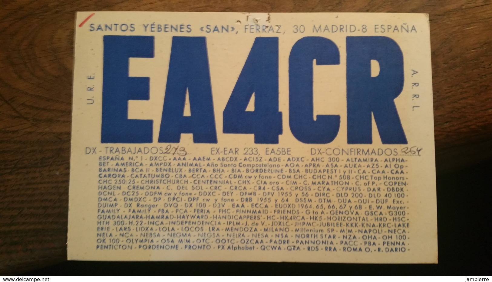 Carte QSL - Espagne - Espana - Madrid - EA4CR - Radio-amateur