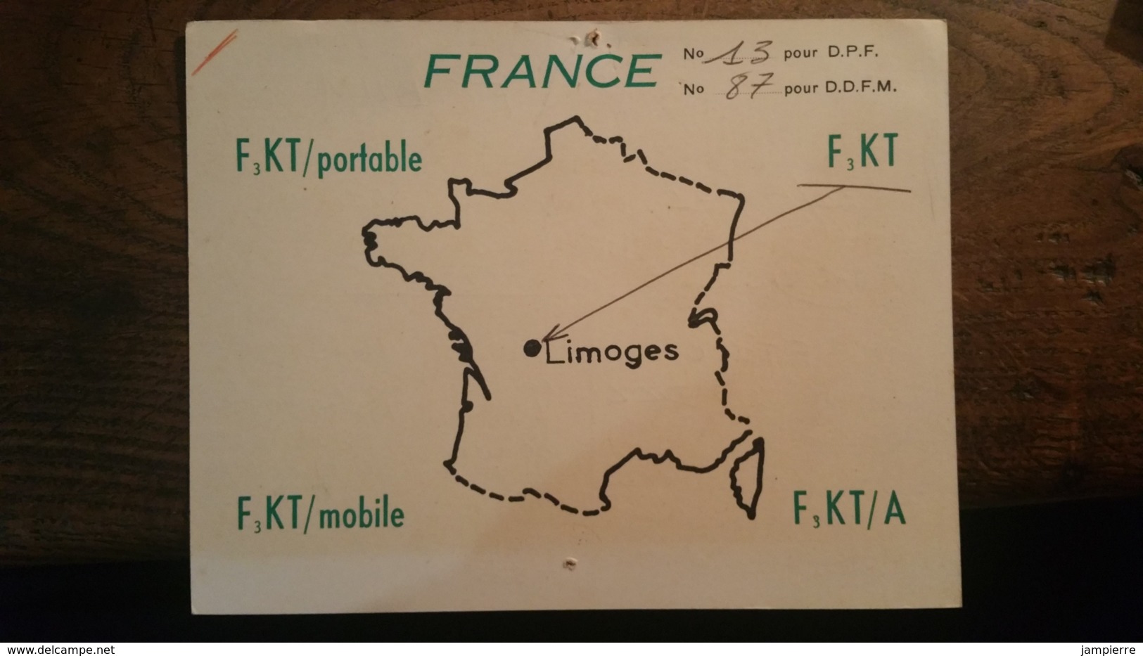 Carte QSL - France - Limoges (87) - REF 5033 - Radio Amateur