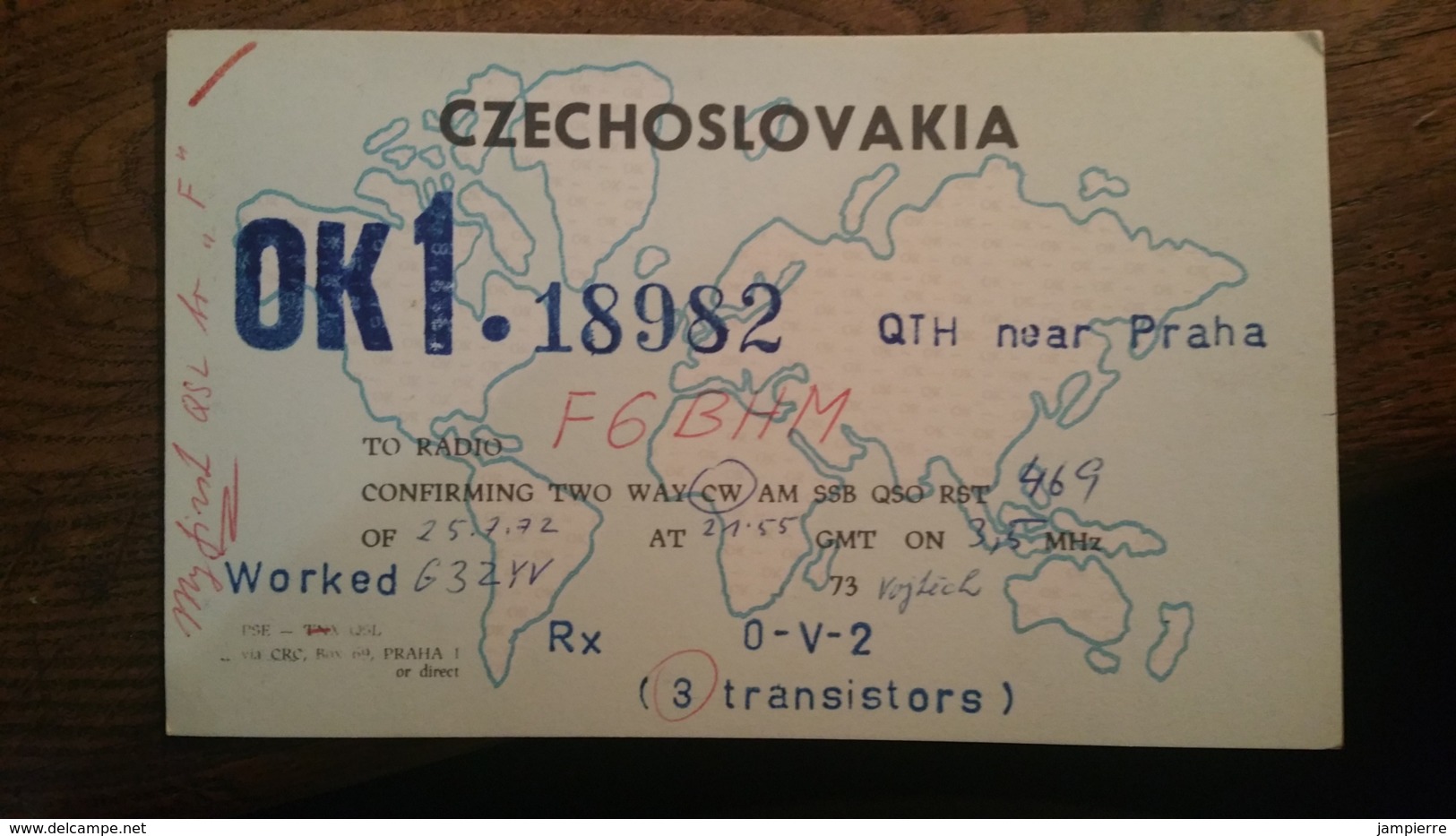 Carte QSL - Czechoslovakia - République Tchèque - OK1.18982 - Radio Amatoriale