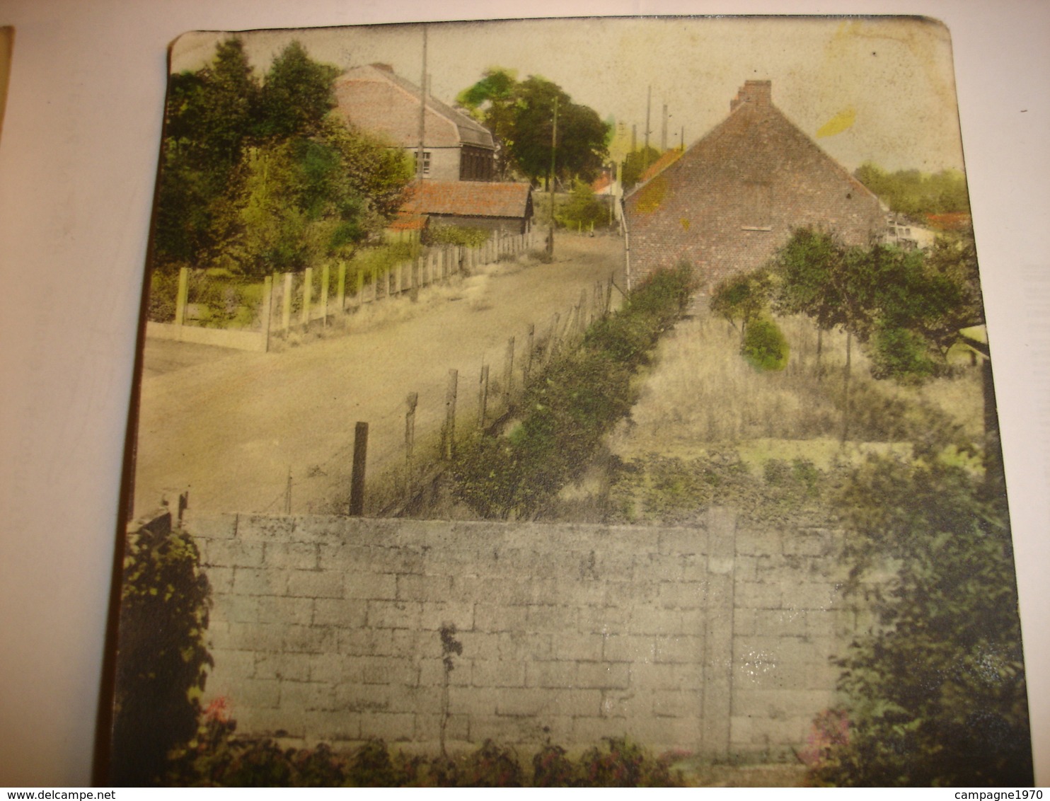 2 CPA PHOTO !! TERTRE ( OU PROCHE SAINT GHISLAIN BAUDOUR ) - VUE D'UN JARDIN ET RUE A IDENTIFIER - Saint-Ghislain