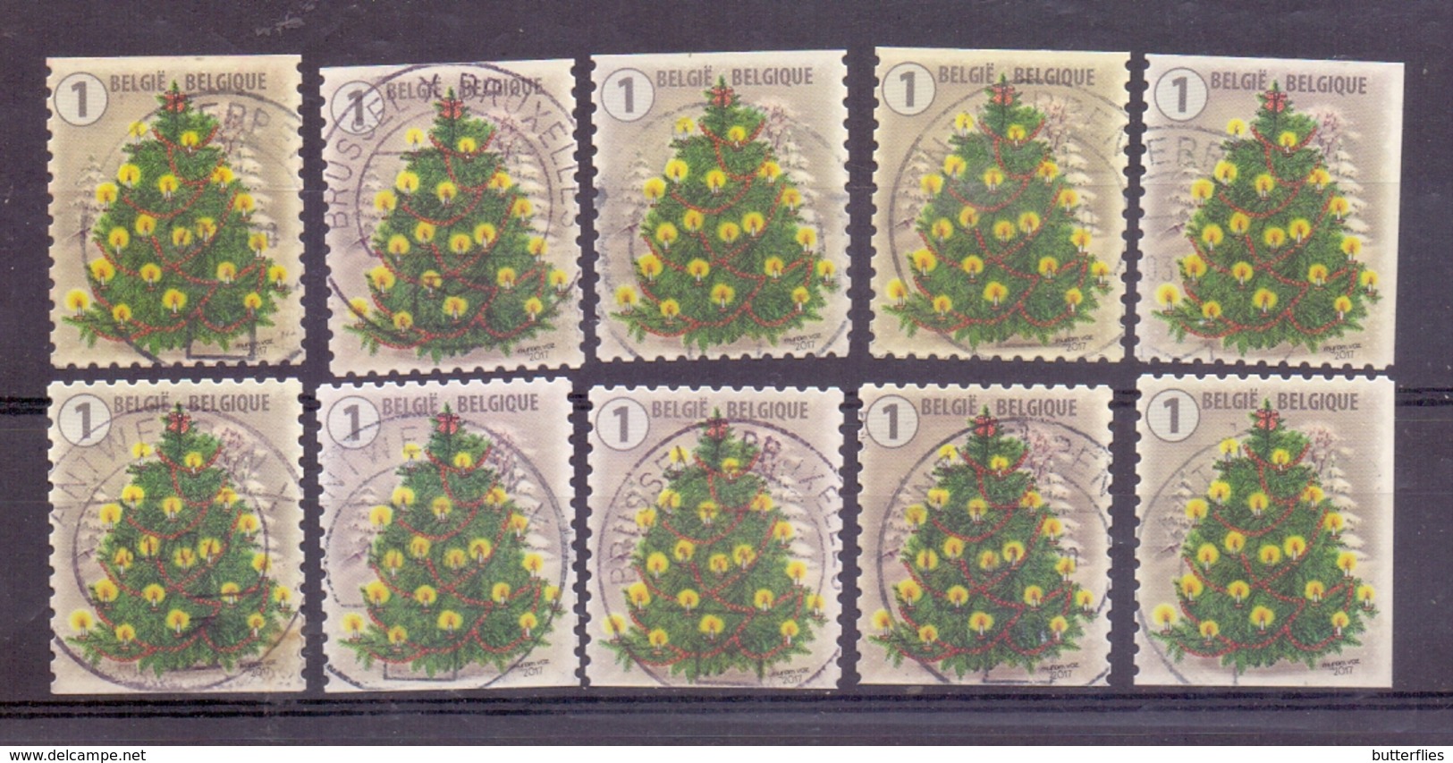 Belgie - 2018 - OBP - Kerstzegels - Centrale Stempel - Compleet - Used Stamps