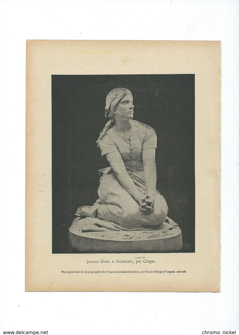 Jeanne Darc à Vaucouleurs Protège-cahier Couverture 220 X 175  Bon état 3 Scans Sculpture Par Chapu - Protège-cahiers