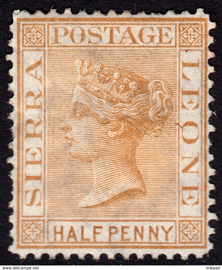 Sierra Leone 1876 1/2d Brown SG16 - Unused - Sierra Leone (...-1960)