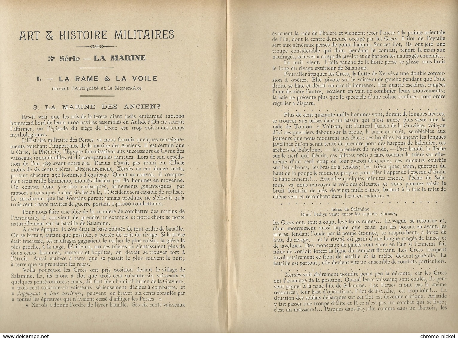 MARINE La Rame Et La Voile Bataille De Salamine Grèce) Protège-cahier Couverture 220 X 175  Bon état 3 Scans - Book Covers