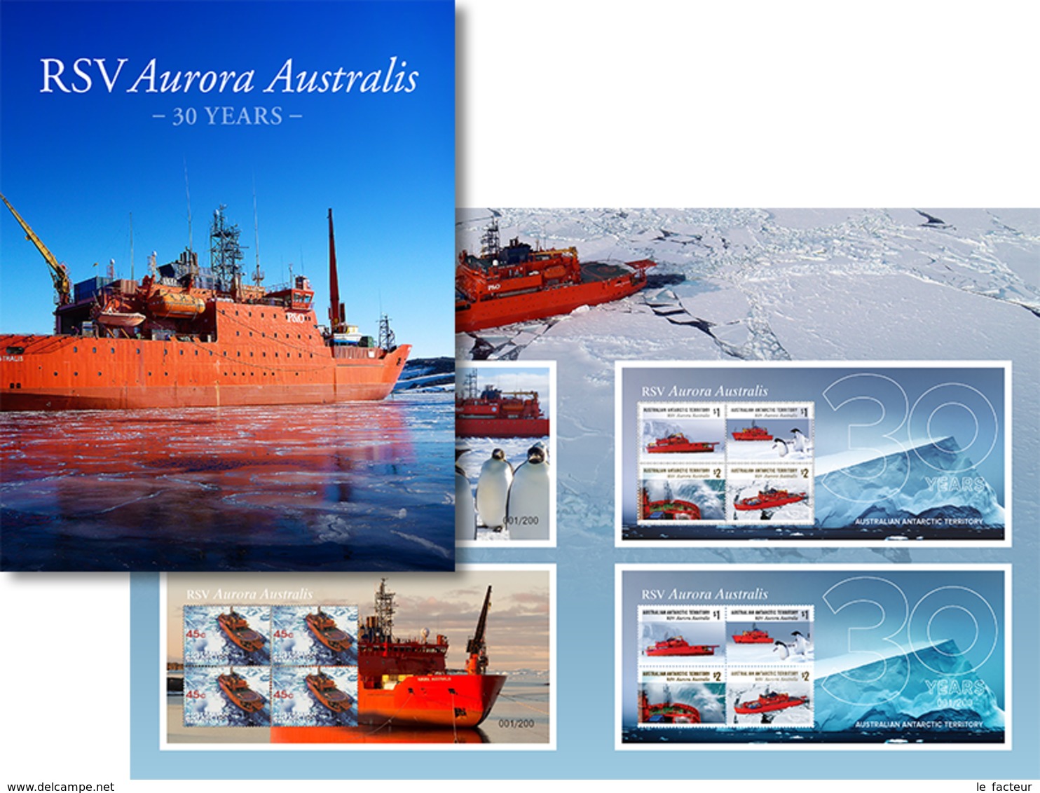 G19 AAT Australian Antarctic Territory Territoire Australien De L'Antarctique RARE!! 4 Blocs RSV Aurora Australis 2018 - Unused Stamps