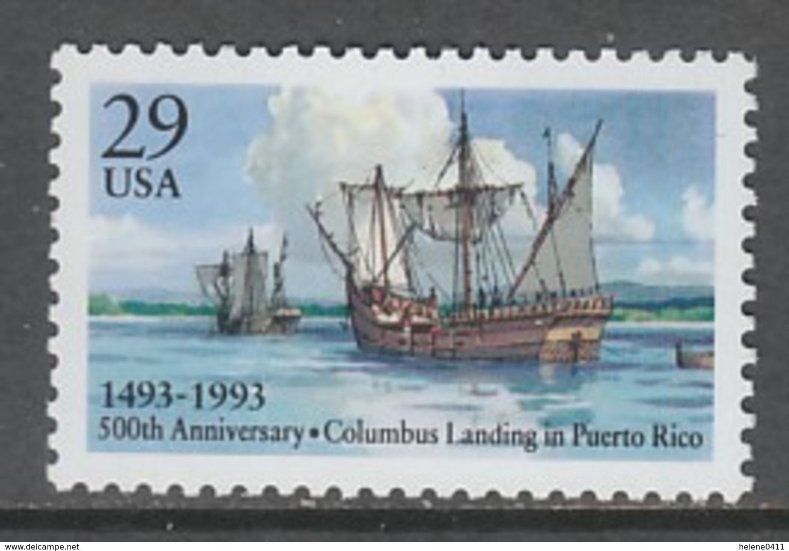 TIMBRE NEUF DES ETATS-UNIS - 500E ANNIV. DU DEBARQUEMENT DE CHRISTOPHE COLOMB A PORTO-RICO N° Y&T 2207 - Christopher Columbus