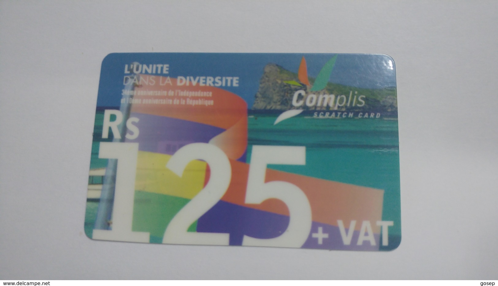 Mauritius-scratch Card-complis-(rs125)-used Card+1card Prepiad Free - Mauritius