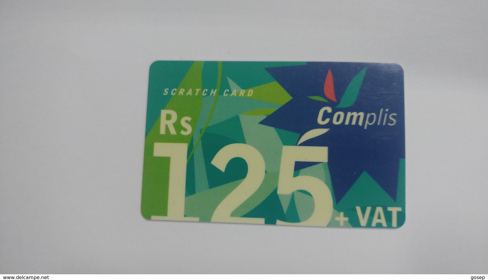 Mauritius-scratch Card-complis-(rs125+vat)-plastic-used Card+1card Prepiad Free - Mauritius